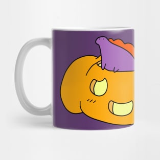 Purple Stegosaurus and Jack O' Lantern Mug